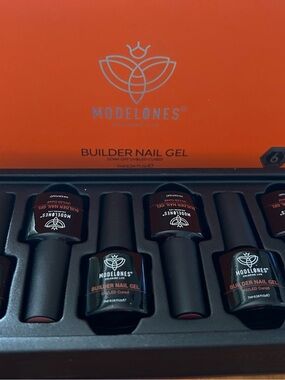 MODELONES Builder Nail Gel Set of 6 - creamy neutrals, pink & coral